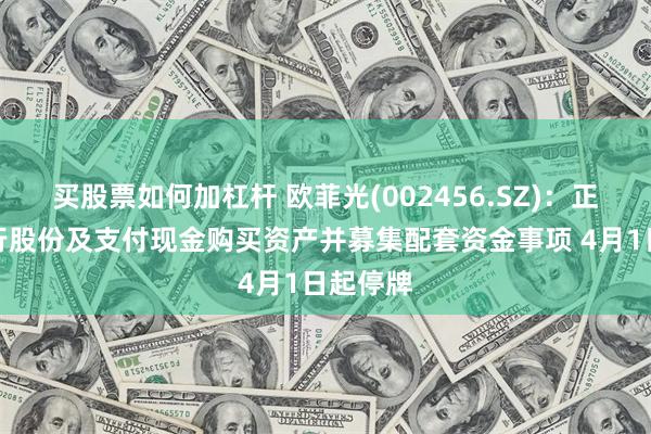 买股票如何加杠杆 欧菲光(002456.SZ)：正筹划发行股份及支付现金购买资产并募集配套资金事项 4月1日起停牌