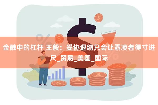 金融中的杠杆 王毅：妥协退缩只会让霸凌者得寸进尺_贸易_美国_国际