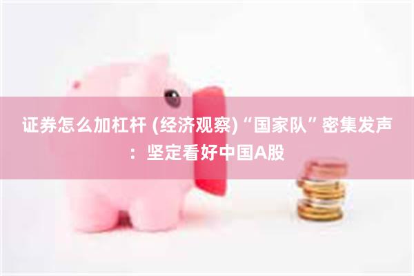 证券怎么加杠杆 (经济观察)“国家队”密集发声：坚定看好中国A股