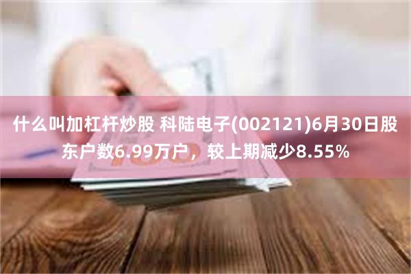 什么叫加杠杆炒股 科陆电子(002121)6月30日股东户数6.99万户，较上期减少8.55%